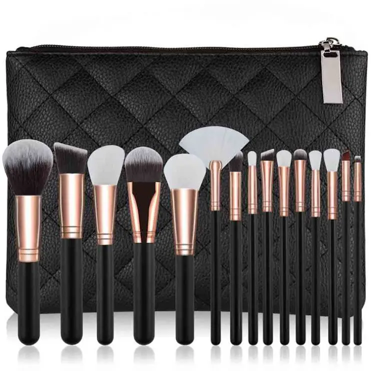 

High Quality Makeup Brushes Private Label Custom LOGO Pink Foundation Makeup Brush Set, Black