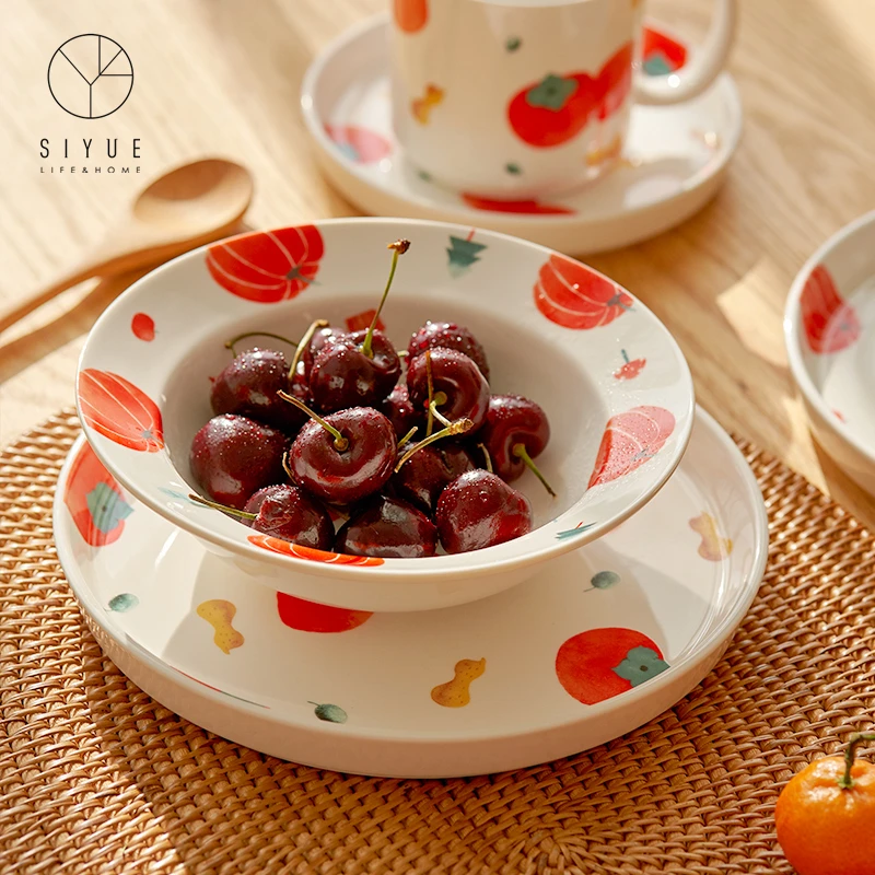 

Eco-friendly Colorful Decorative Modern Hotel Kitchen Porcelain Plates Sets Dinnerware Ceramic Dinner 3094