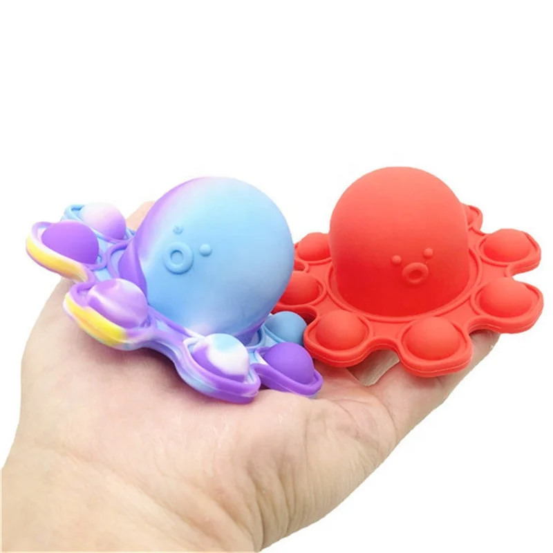 

FREE SHIPPING Silicone Decompression Toy Double-sided Camouflage Octopus Sensory Bubble Fidget Toys, Multi colors