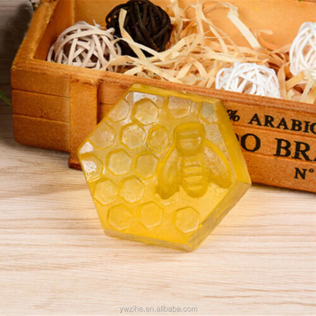 FTFSY Creative 6 Holes Honey Bee Honeycomb Silicone Soap Mold DIY Handmade 3D Cake Mould Easy to Demolding Soap 
