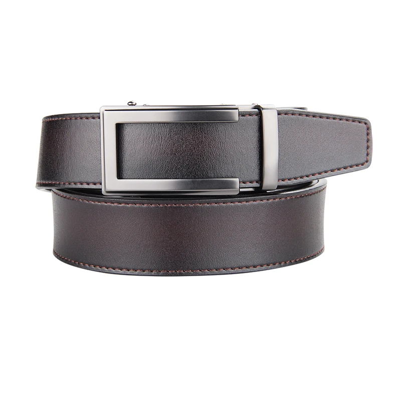 

Slide Automatic Interchangeable Buckle Coffee Men's Dress Ratchet Belt for Outfits