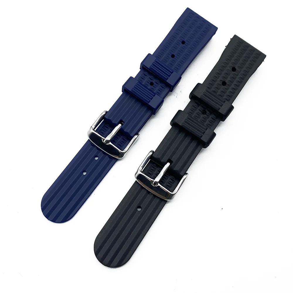 

Premium-Grade Black Waterproof Waffle Rubber watch Strap  for Dive Watch FKM Rubber Strap, As our color chart or custom