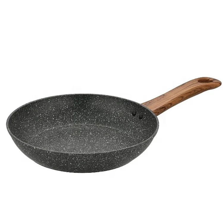 

Frying Pans Skillets Forged aluminum Deep Frypan with Marble coating 20/22/24/26/28/30 deep marble frypan with wooden handle