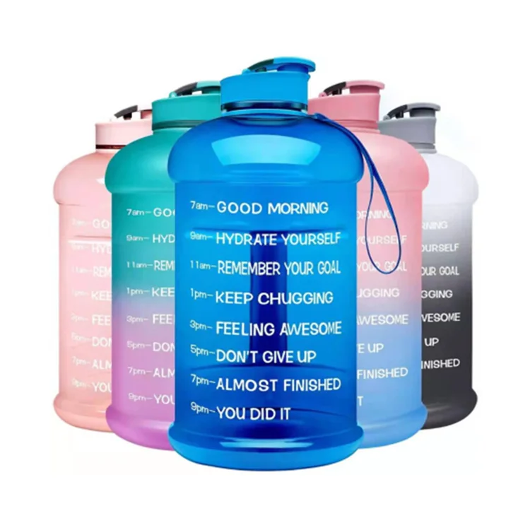 

Large Motivational Water Bottle with Time Marker & Straw Leakproof Tritan BPA Free 2.2L Water Jug, Customized color