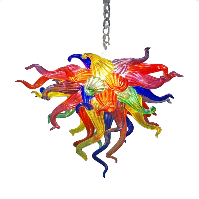 Free Shipping Modern Multi Color Mini Pendant Lamp Hand Blown Glass Hanging LED Light Source  Chandelier