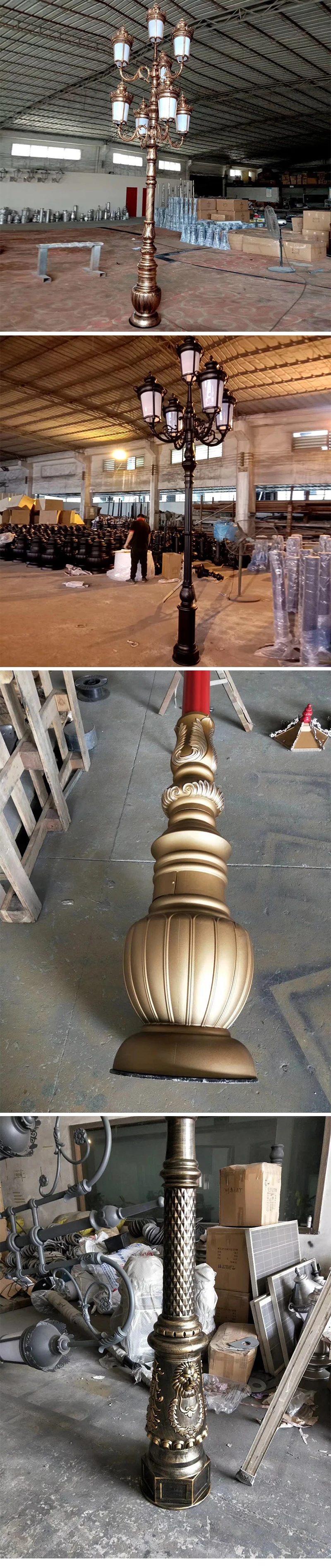 Die-cast aluminum double arms Led Modern European Landscape Light Street Light Outdoor Solar Garden Light