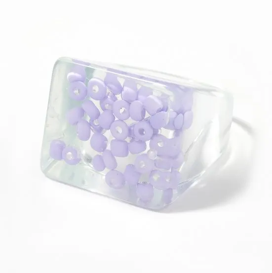 

2021 INS Fashion Simple Retro Acrylic Ring Resin Chunky Rings For Girls