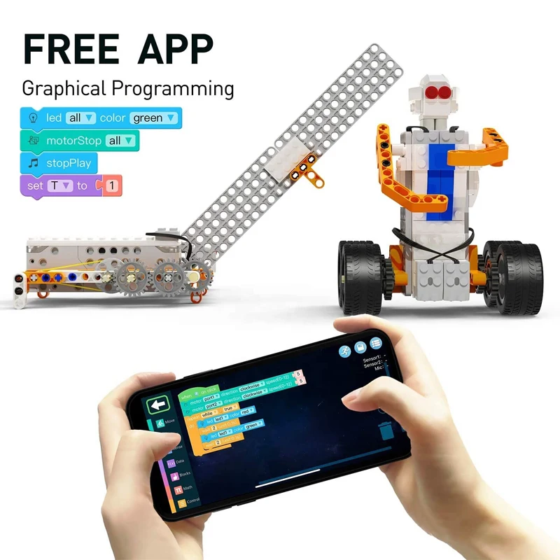 

Best sell Tiktok Stem Robot Block Programming Educational Building Blocks Robot 30+-In-1 Toy For Kids