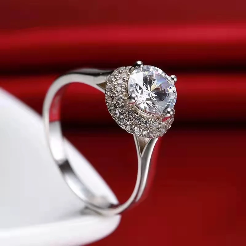 

high quality Be engaged to get married women rings 925 sterling silver diamond ring, Customized color