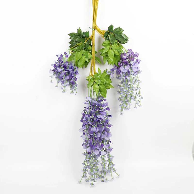 

Wall Hanging Flowers Wedding Wisteria Flower Garland Silk Artificial Flower Wholesale For Wedding Decor home decoration, White,beige,burgundy or customized colours