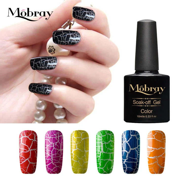 

Mobray 12 colors Crackle Gel Polish Soak Off UV Gel 10ml Manicure Nail Art Gel Varnish, 12 colors for you choose