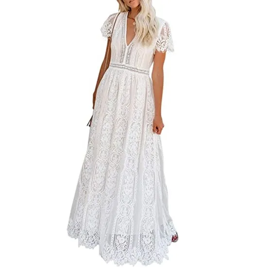 

Customize Design Women Clothes Sexy Summer Maxi Lace Dresses