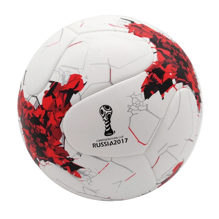 

High Quality Bola Anti-Slip Soft PU Leather Soccer Football Ball, Red