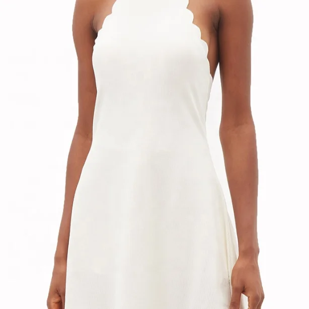 

White color backless workout string exercise dress custom logo manufacture apparel athletics lady golf dress