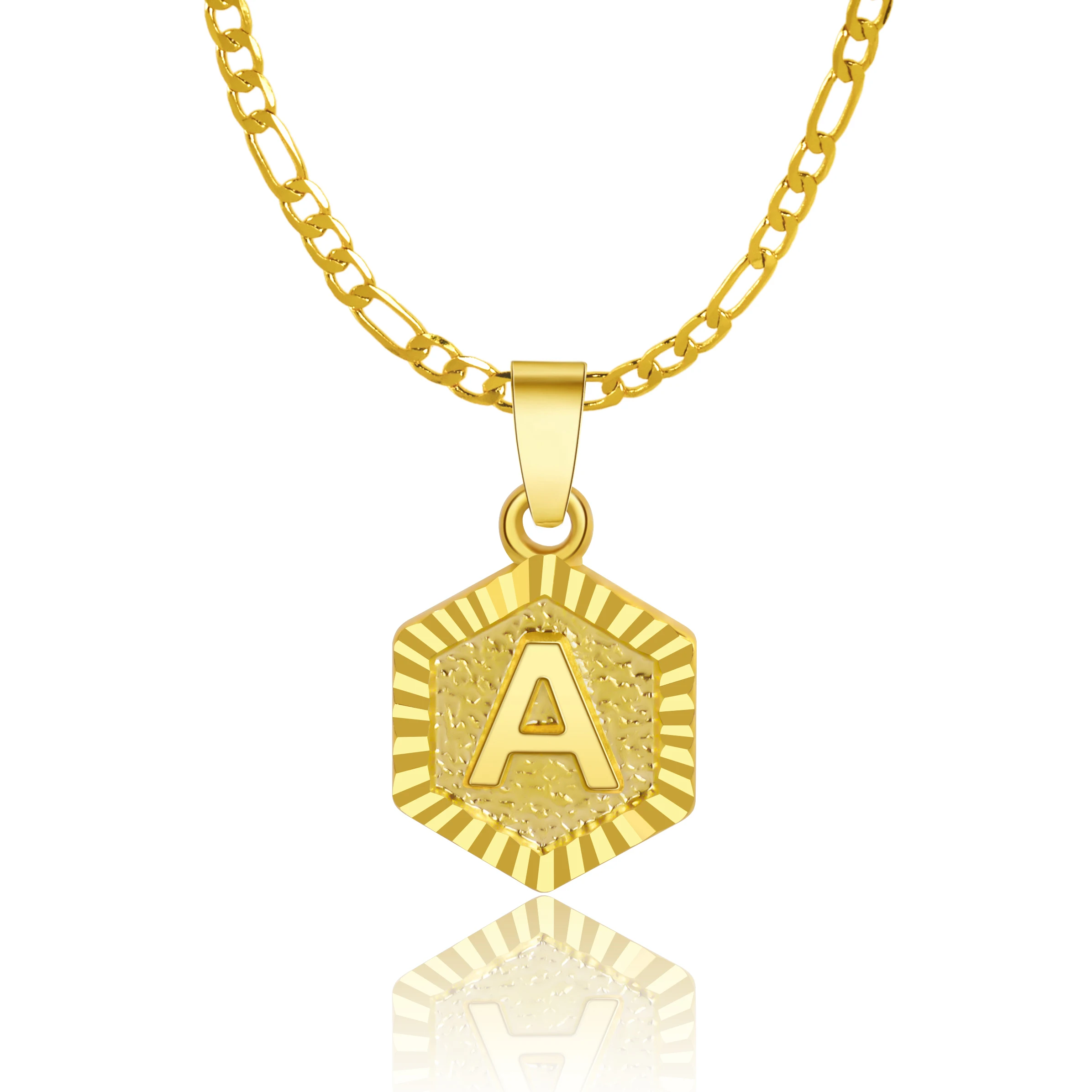 

Best-selling letter necklace yellow copper plated 18K gold fashion copper necklace charm female neutral