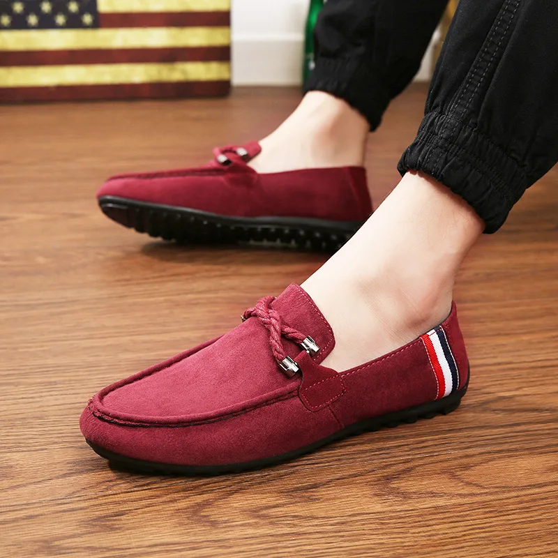 

High Quality Big Size Men's suede Leather Walking Driving Loafer Shoes Casual Men Slip On Shoes, 3 colors