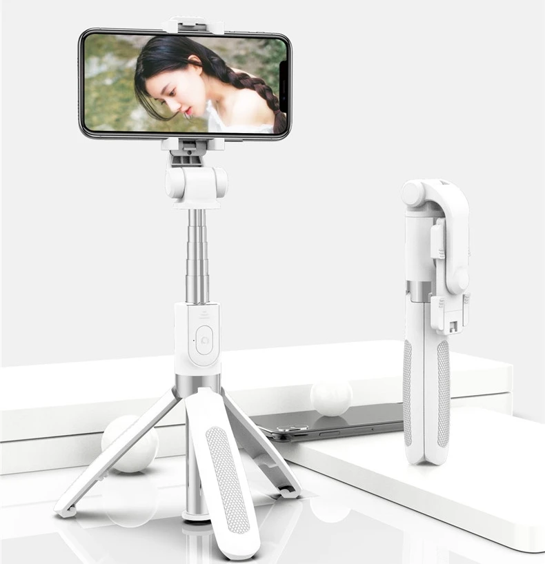 

L01s tripod stands for tablet gimbal stabilizer phone tripod stand handheld selfie stick 4 In 1 self stick, Black white