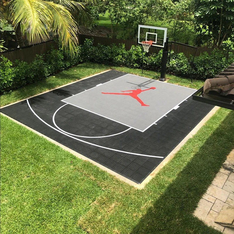 

Antislip DIY your backyard court 24'X26' 624pcs outdoor interlocking basketball court flooring tiles for sport court sale