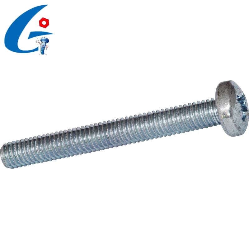 
Zinc Plated Cross recessed/Phillips pan head machine screw 