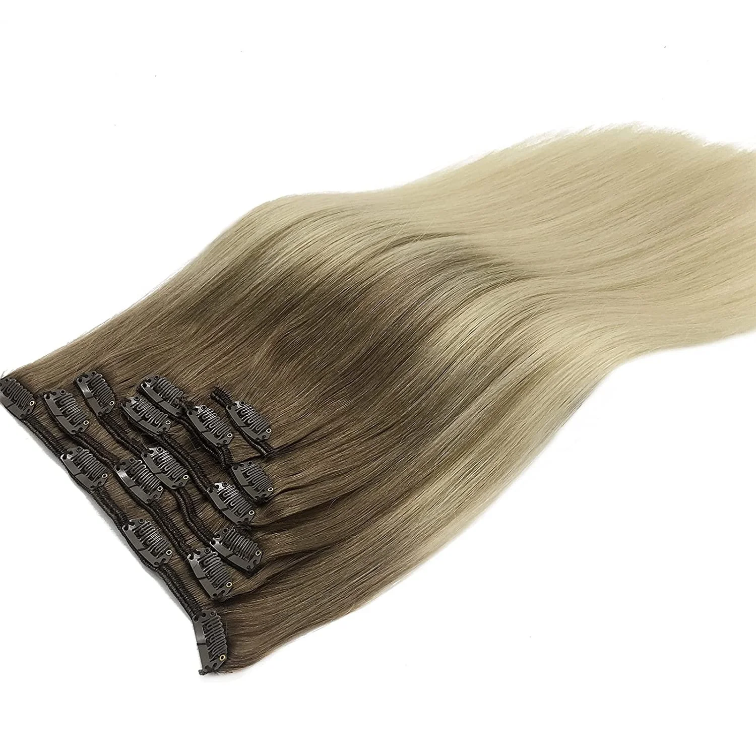 

Wholesale Seamless Clip-In Hair Extensions, Cuticle Aligned Human Hair Clip In Hair Extension, Ombre color