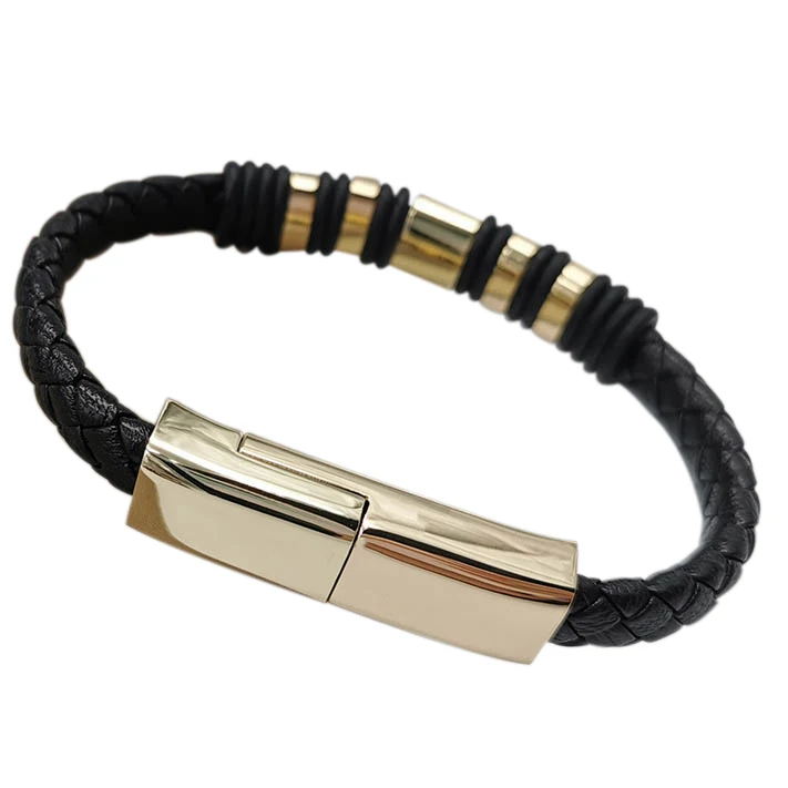 

portable high quality type c usb cable leather bracelet charging data cable wire bracelets bangle for men gold, White, coffee ,black,gold, silver, blue others can support customize