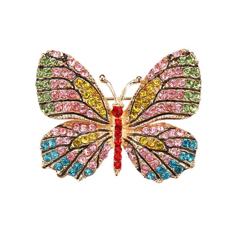 

Custom New Design Bow Jewelry, Multicolor Rhinestones Butterfly Brooch For Wedding, Lct, crystal,or color as your needs