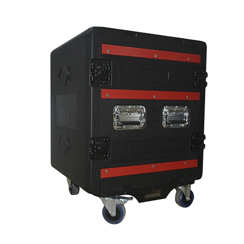 

plastic 16inch 12U Flight Road Case Amp Rack DJ Case with Wheels for Audio Equipment, Black