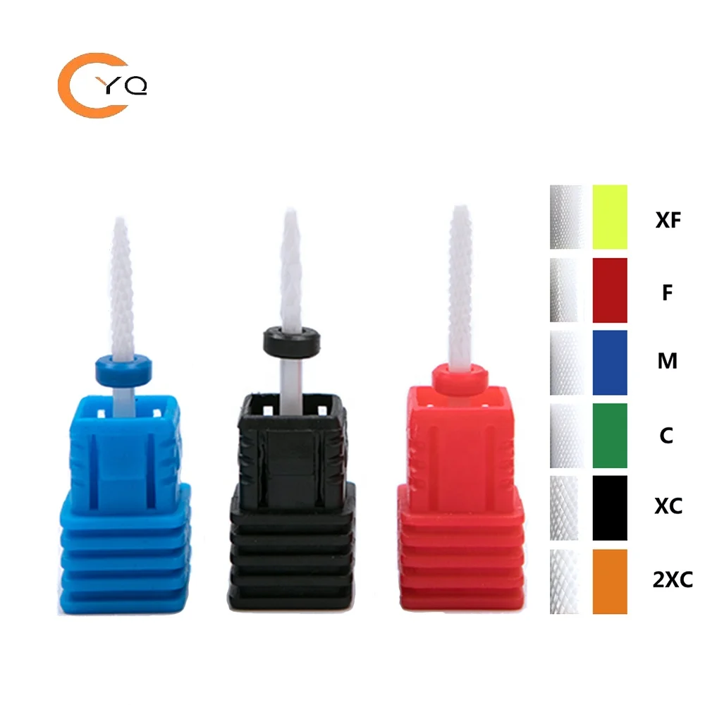 

Professional cuticle  ceramic nail drill bits for polish cleaning, White/customized