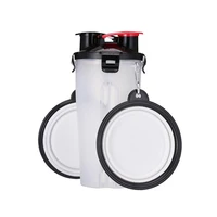 

Travel Outdoor Dog Water Bottle Pet Food Container with Foldable Bowls