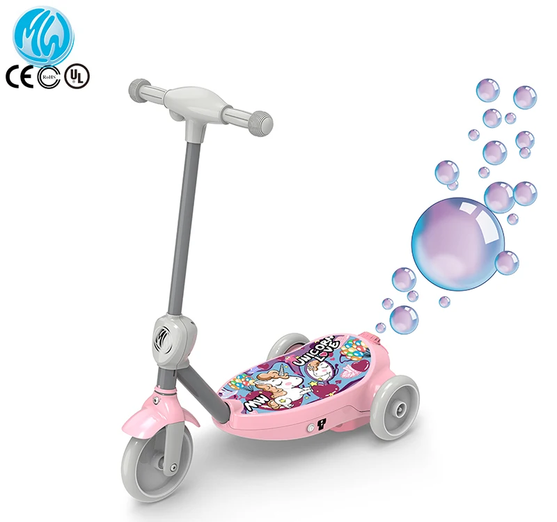 
Cheap CE Certificate 3 Wheels Dual Motor Electric Bubble Function Scooter For Kids 