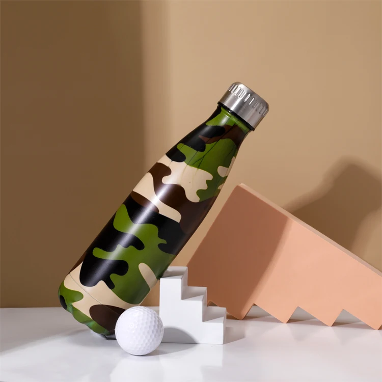 

High quality stock 350/500/750ml Colorful Drinkware cola double wall vacuum insulate Stainless Steel water bottle