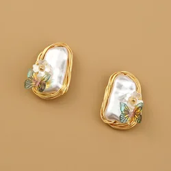 NE899 25 Designs Spring Summer Holiday Sea Earring Drop Real Shell Conch Drops Hammered Beaten Hoop Earring