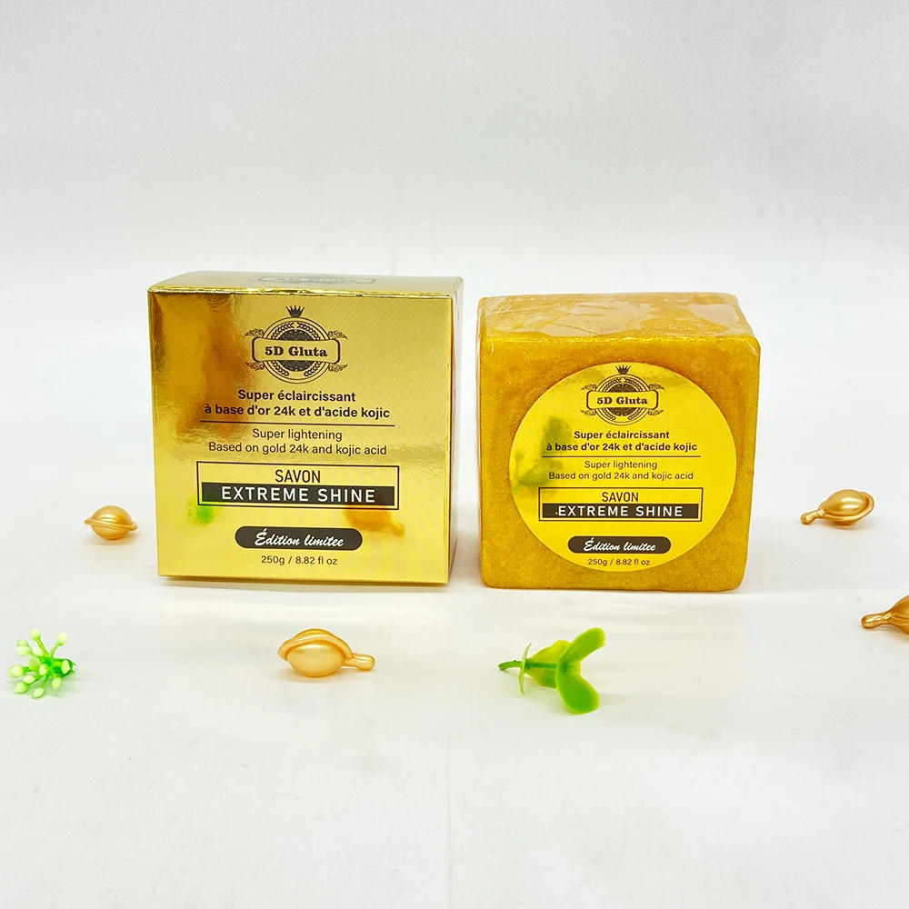 

Super lightening soap Based on gold 24k and kojic acid 250g soap for face and body whitening deep cleaning and smoothing skin