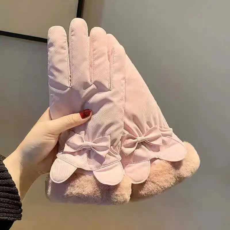 Fashion Thermal Winter Women Bike Riding Gloves With Touch Screen