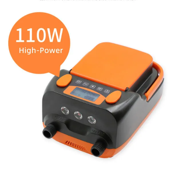 Rechargeable SUP Air Pump Electric Portable 110W Air Pump with Built-in 6000mAh Battery USB Charging Ports  Air Compressor