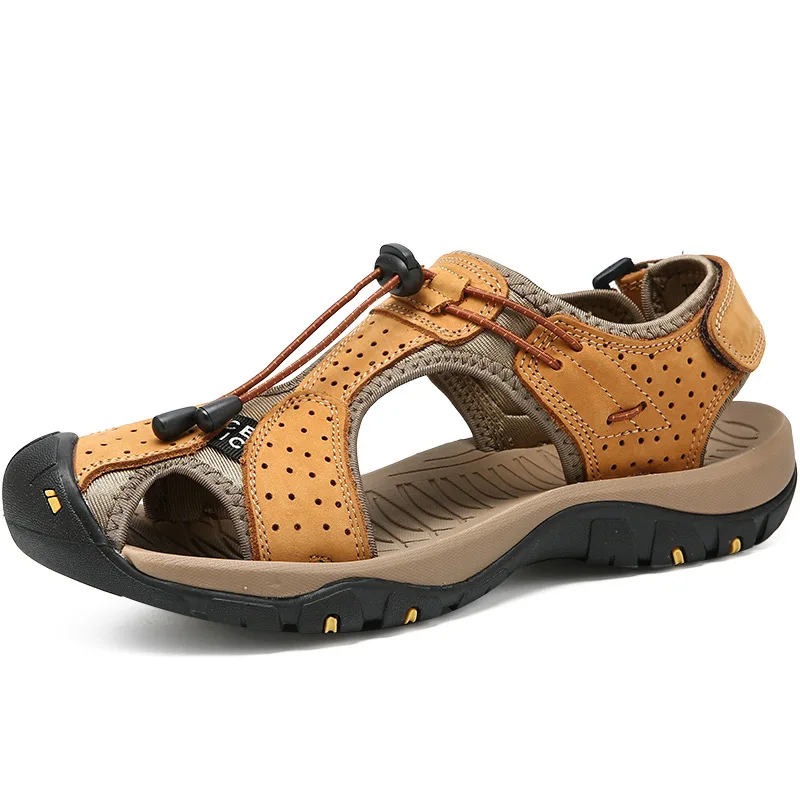 

Hot Selling outdoor Close Toe Sports Beach Soft cowhide Men Summer Sandals