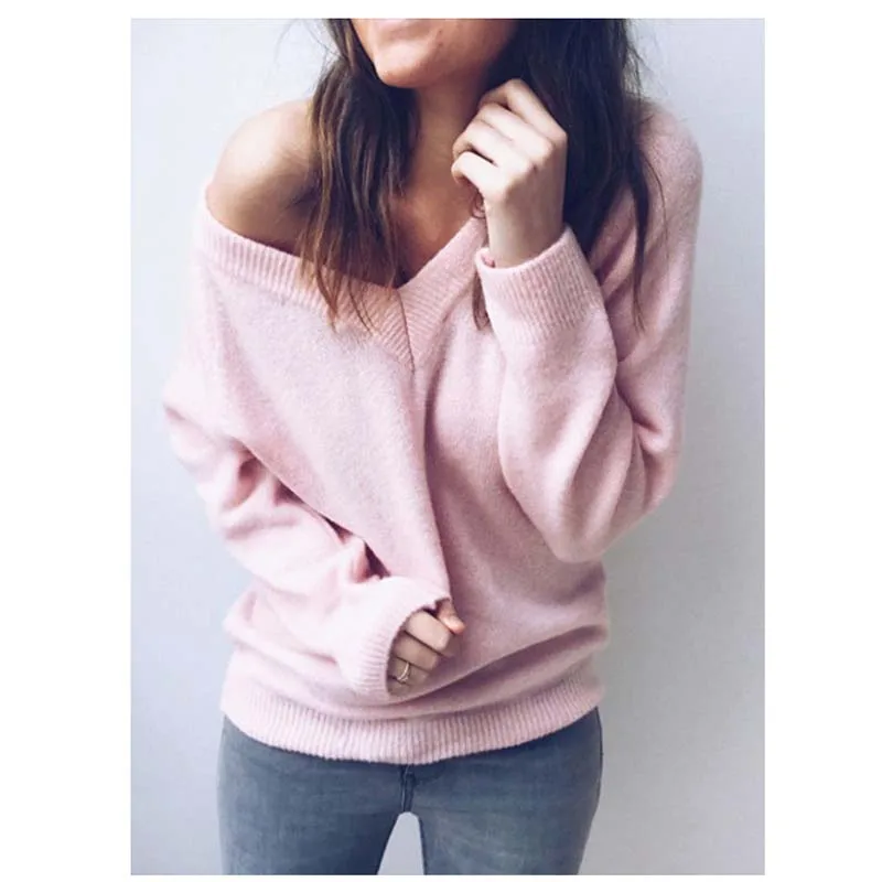 

Two side Designs Autumn Winter Top Quality Open Back Sexy Knitted Women Backless Sweater Long Sleeve Solid Color Women Clothing, Custom color