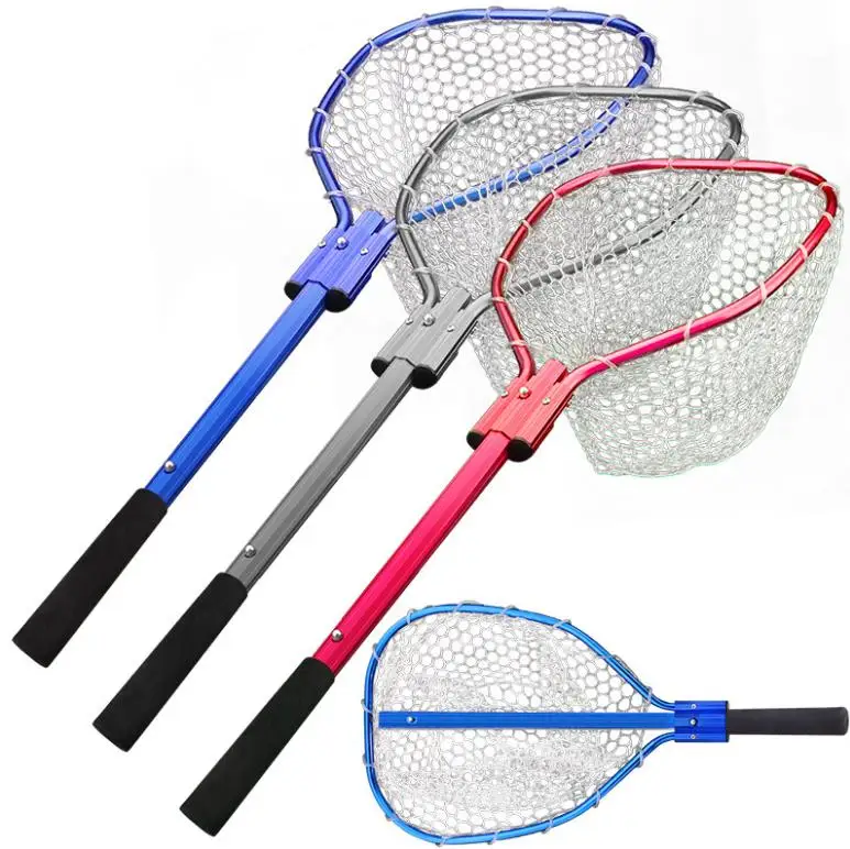 

WEIHE Fishing Net Aluminum Pole Retractable Telescoping Foldable Landing Rubber Net