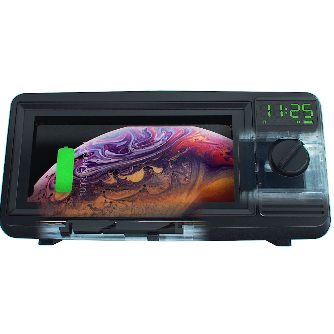 

Old TV Design 10W Wireless Charger 2021 Newest Multi Function Clock BT Speaker Wireless Charger for All Phones