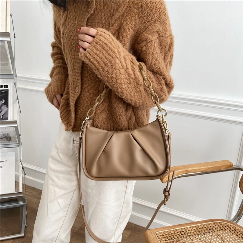 

XP1225 fashion commuter bag soft leather dumpling bag chain ladies messenger handbag