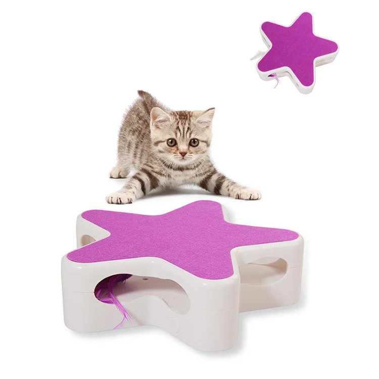 

Dropshipping Plastic Funny Pet New five-pointed star interactive cat toy automatic toys for cats