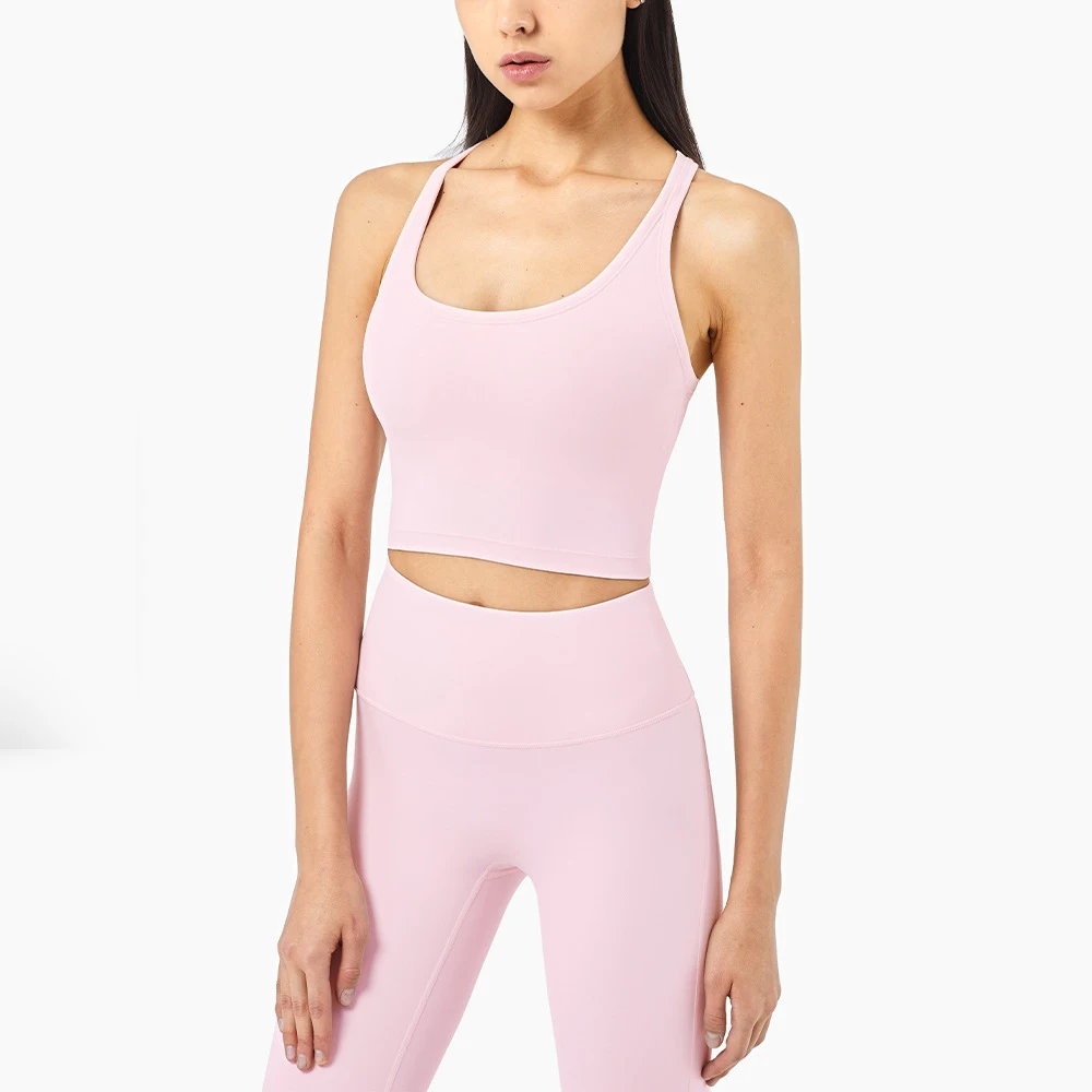 

Wholesale New Skin Women Sports Top High Impact Full Coveraget High Neck Fitness Sports Bra