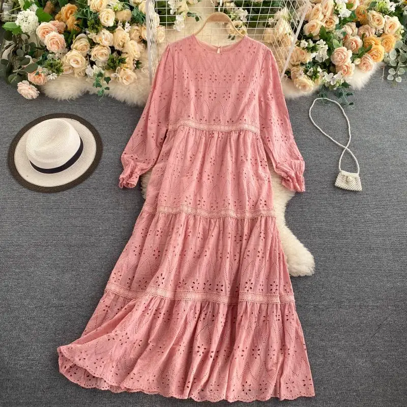 

Boho Lantern sleeve elastic bust floral print new design summer women casual bohemian dress Hollow out dress