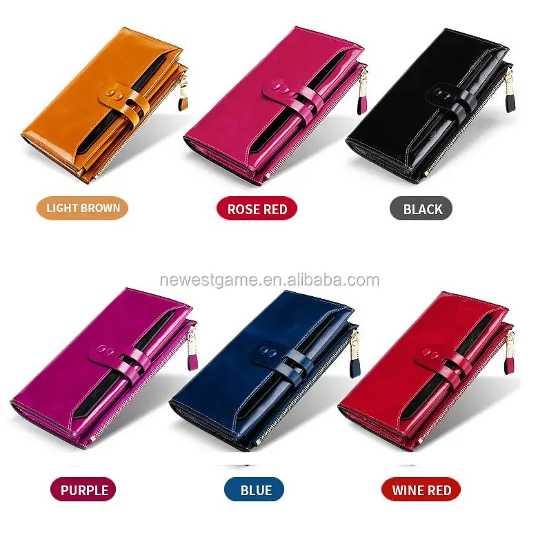 

Europe fashion leather long wallet women 2019 wholesale retail genuine leather women purse