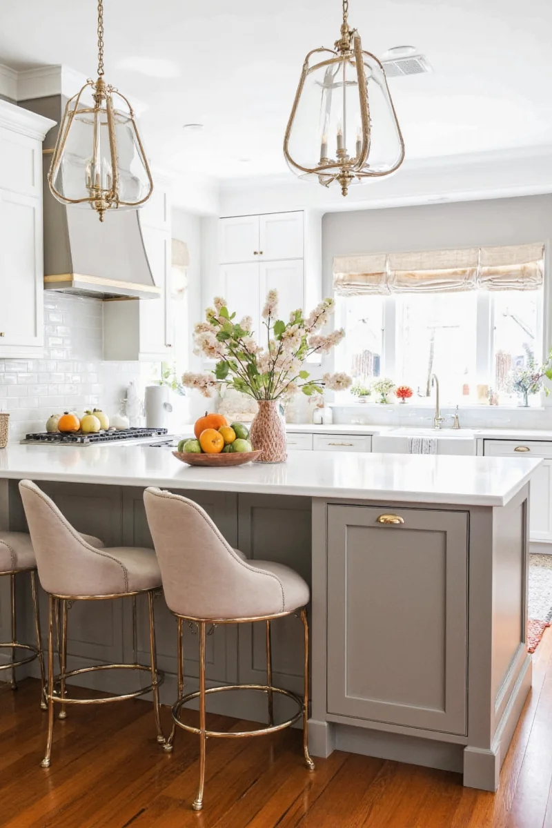 Family enjoying a cozy fall evening in the kitchen