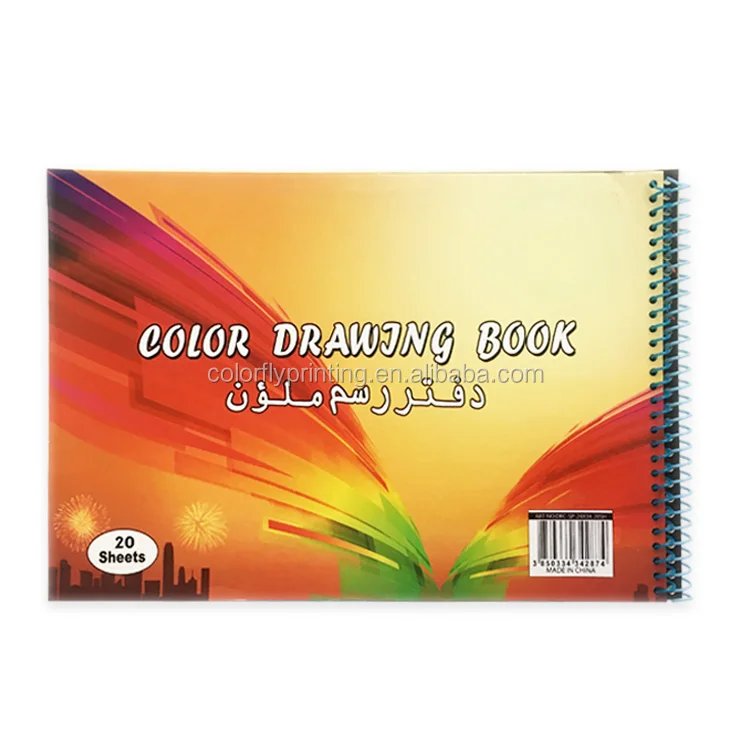 A3/a4/a5 Size Custom Printed Colored Spiral Drawing Sketchbook Paper