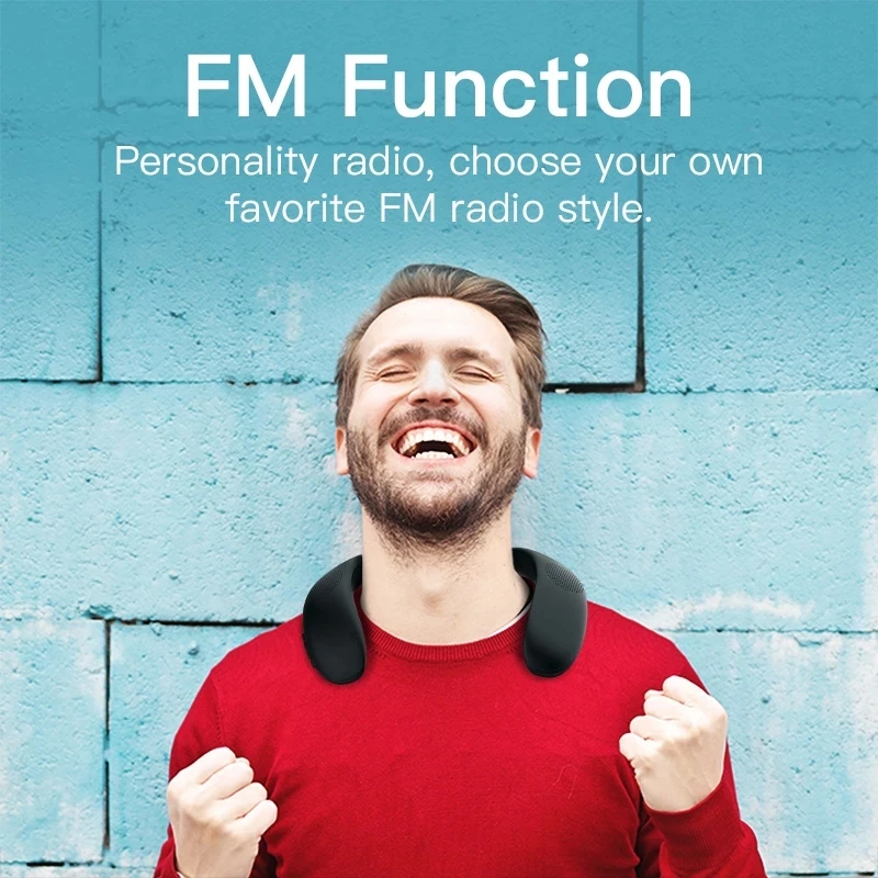 Bluedio HS Professional Portable Powerful Bass Wireless Speakers Neckband Speaker Microphone With Bass FM Radio SD card Slot - ANKUX.COM