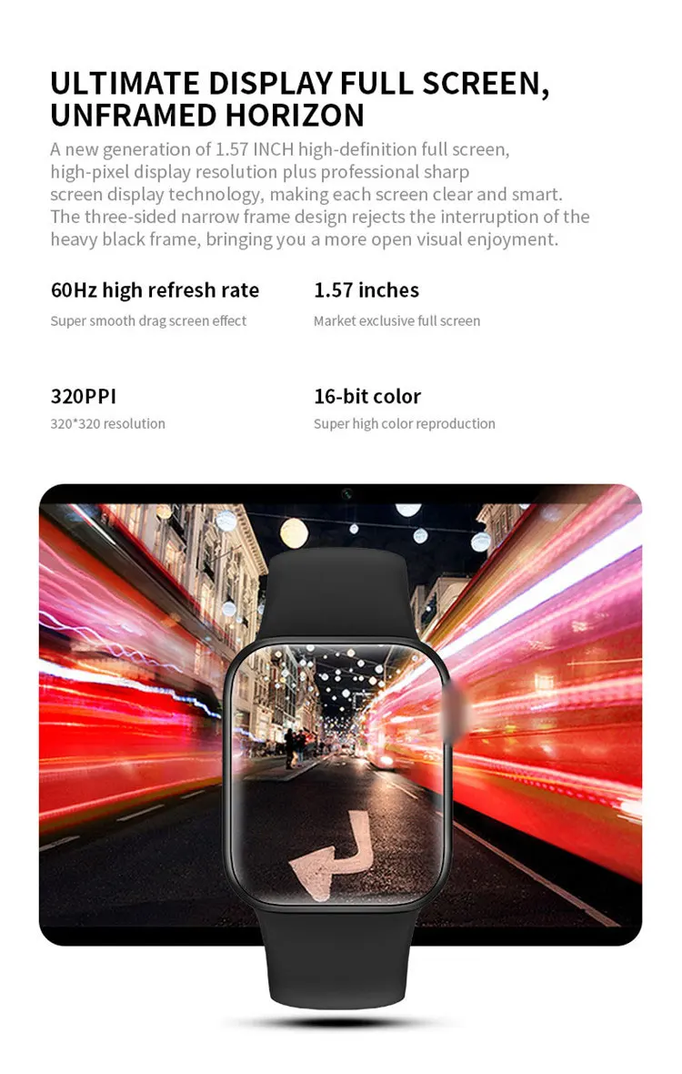 HW12 Smartwatch series 6 1.57 inch Full Touch Smartwatch Fitness Tracker Blood Pressure Custom wallpaper Smart watch HW12