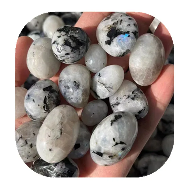 

Natural Healing tumbled stone Rainbow Moonstone Tumbled Stones Polished White Moonstone Tumbles