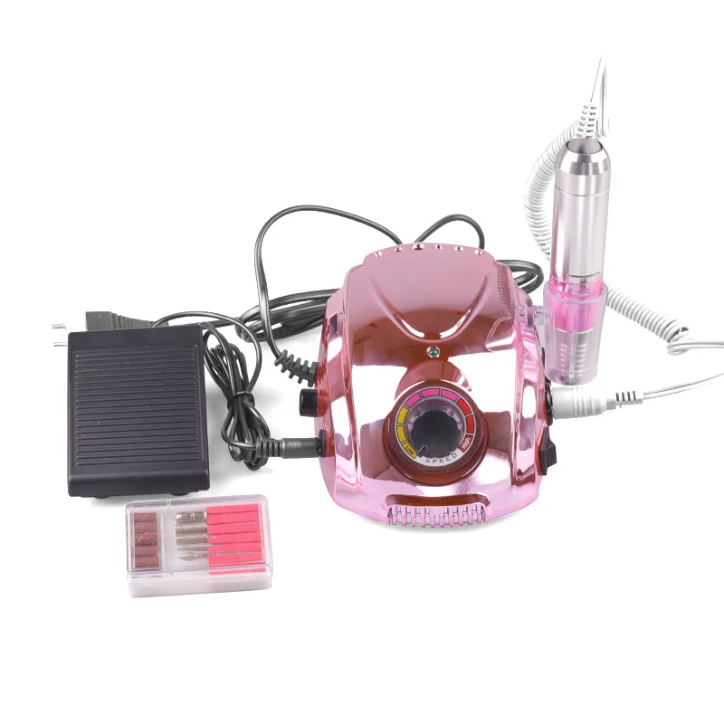 

Professional Nail Lathe Electric Nail polisher Drill Powerful Manicure Machine High Speed Milling cutter for manicure Machine Na, Pink/silver